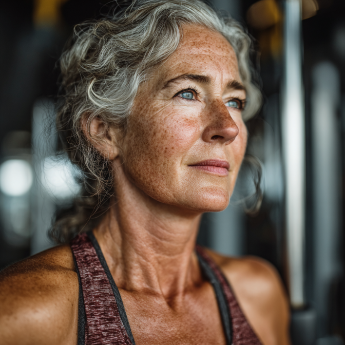 Adulți maturi practicând exerciții în grup